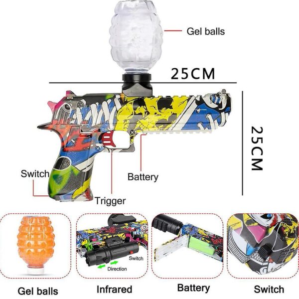 Gel Ball Gun - AUTOMATIC RIFLE with Laser - Image 5